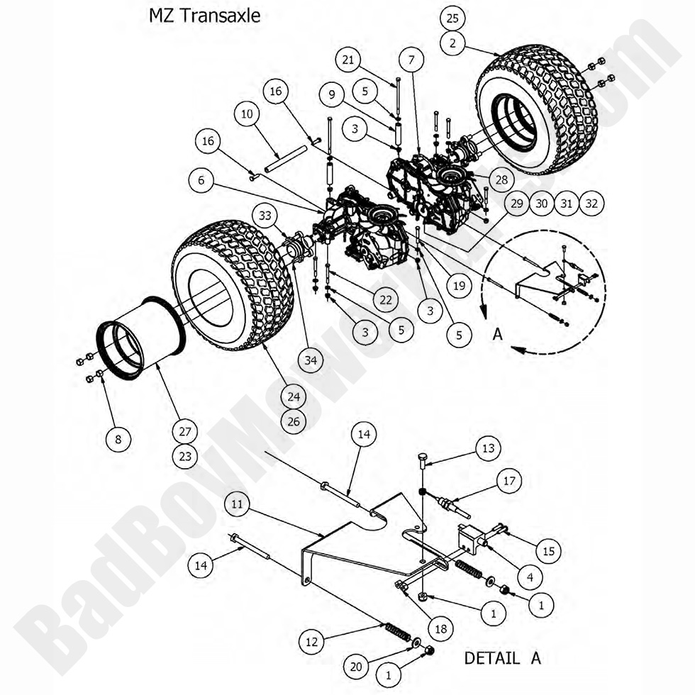 1607 - Bad Boy Mower Parts Lookup > 2017 > MZ & MZ Magnum > Transaxle Assembly
